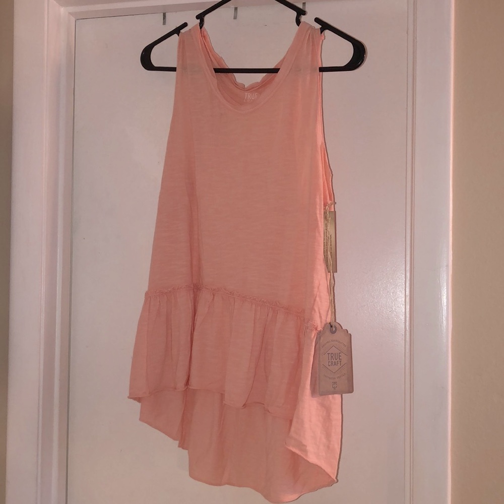 Peach True Craft high-low babydoll tank top- size L- NWT